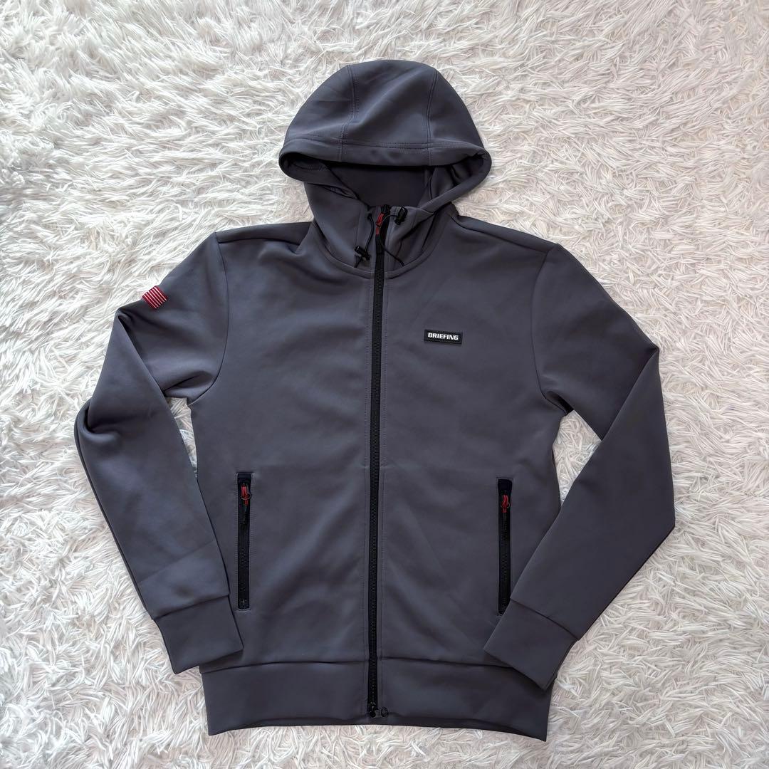 美品 ブリーフィングゴルフ ブルゾン ストレッチ 3D バックロゴ ゴルフウェア