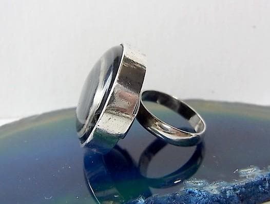 ★E1601★12号銀指輪　シルバーリング　(A36)　瑪瑙　眼文　ルクミック