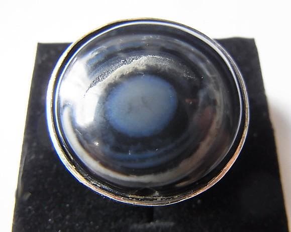 ★E1601★12号銀指輪　シルバーリング　(A36)　瑪瑙　眼文　ルクミック