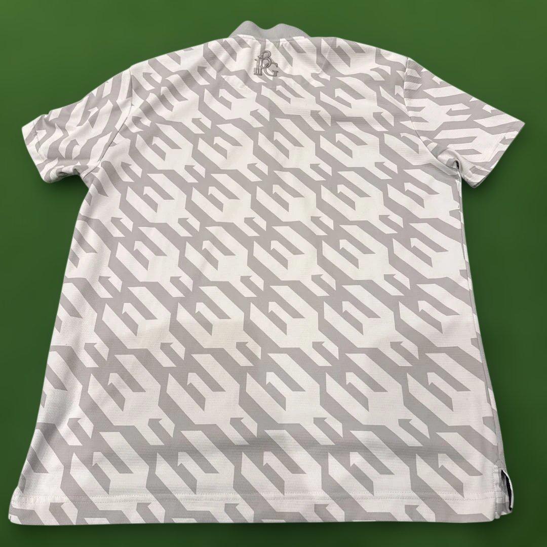 1PIU1UGUALE3 GOLF ポロシャツ ホワイト/グレー