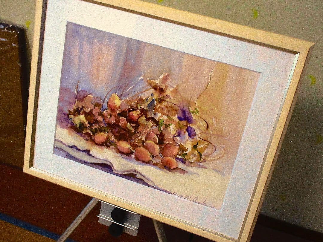 カラスウリ 水彩画 フレーム付き