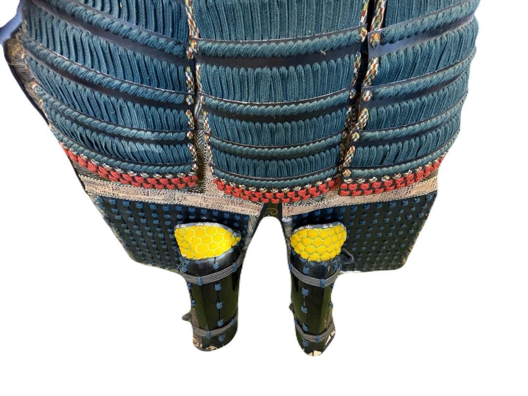 け*屋様 日本美術 時代甲冑 等身大 家紋入 丸に揚羽蝶 鎧兜 一式 面頬 鎧櫃