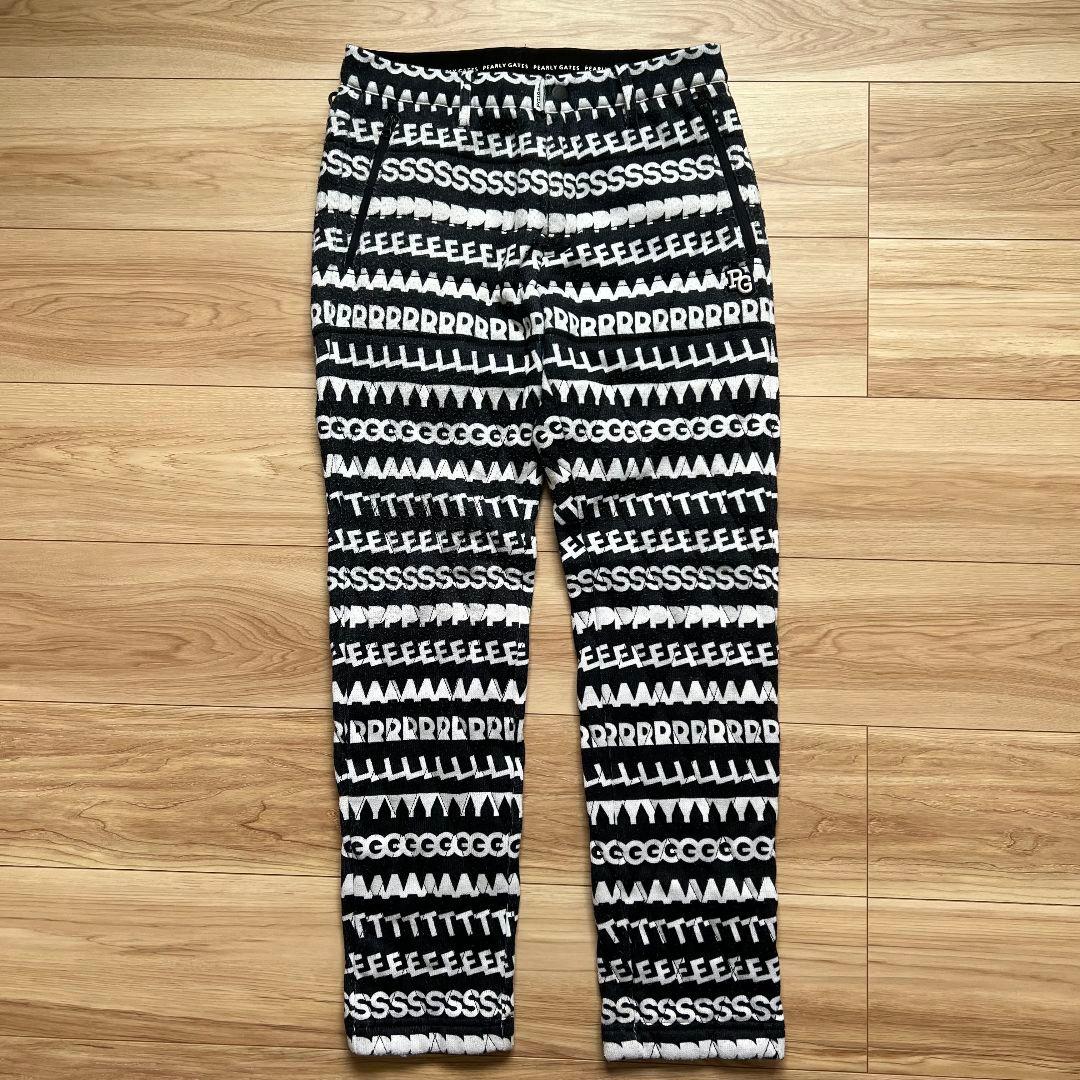 PEARLY GATES パーリーゲイツ　総柄　中綿入り　ゴルフパンツ　ロゴ