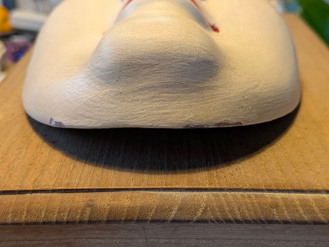 能面師 辻晃石作 小面 木彫能面 彩色 桐箱 師)石倉耕春 正絹面袋付