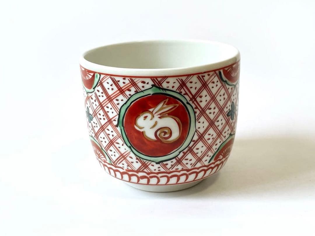 陶芸家　須田青華　須田菁華　呉須赤絵兎火入　火入　香炉　共箱　九谷　九谷焼