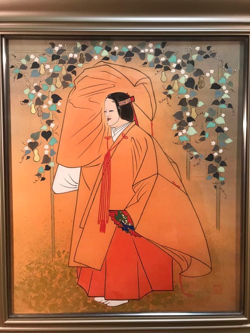 渡部侃　「半蔀」　日本画Ｆ１０号　落款・共シール有り