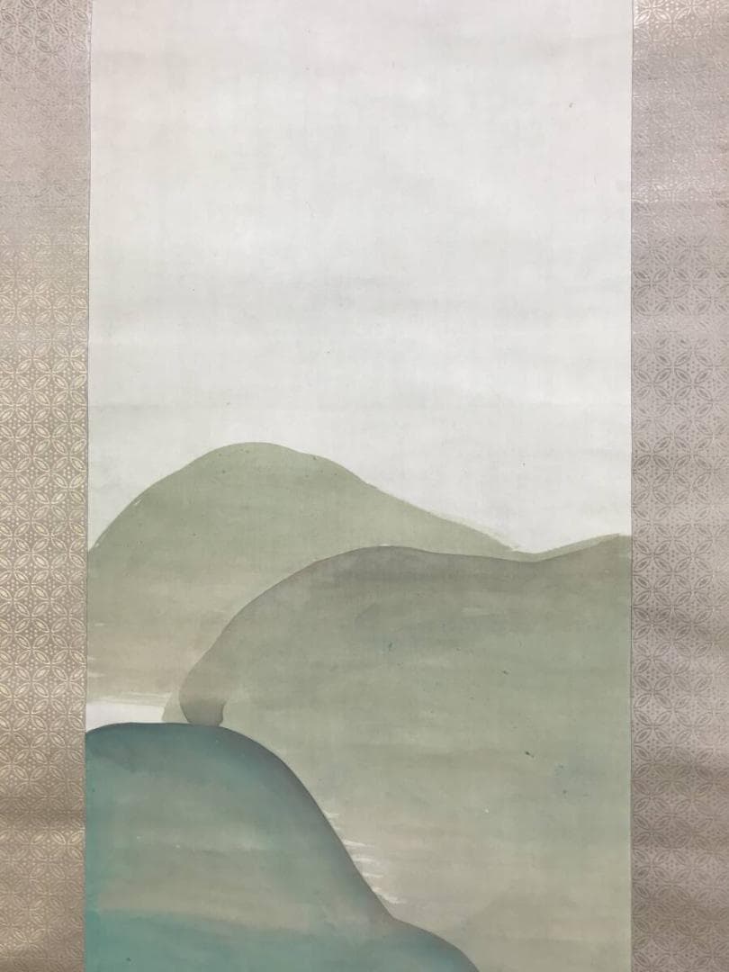 真作/川端玉章/山水図/春山鳥居図/春景山水図/掛軸☆宝船☆AH-671