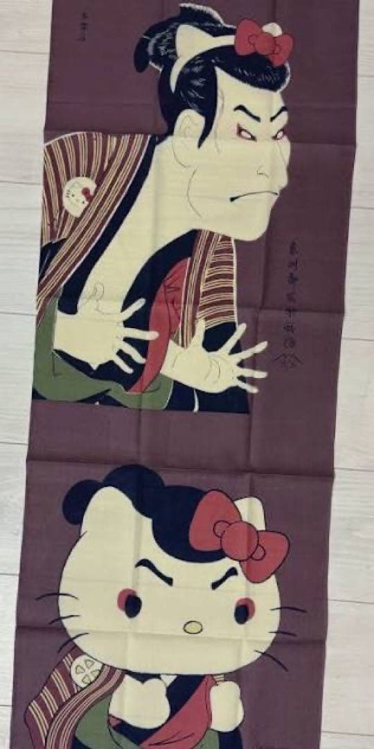 ハローキティ 手ぬぐい コットン製 約34cm x 90cm