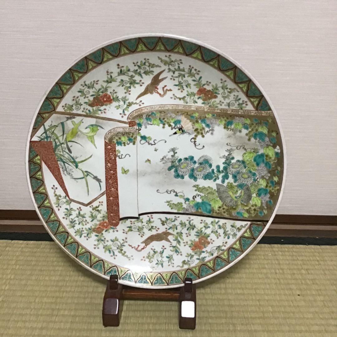 色絵古伊万里花鳥の図大皿