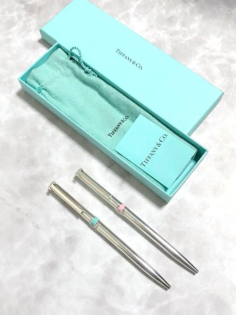 ティファニー Tクリップ ボールペン ブルー ピンク 2本 silver925