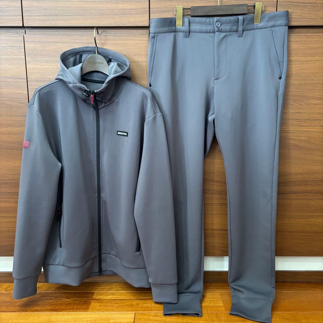 BRIEFING GOLF 3Dロゴセットアップグレー上メンズL 下XL