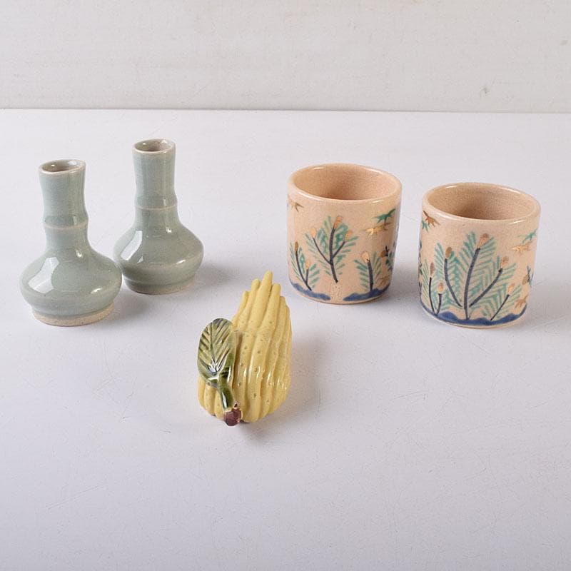 茶道具　平安　雲林院　寶山造　箸瓶　巾筒など　共布共箱　五点　M　R8621