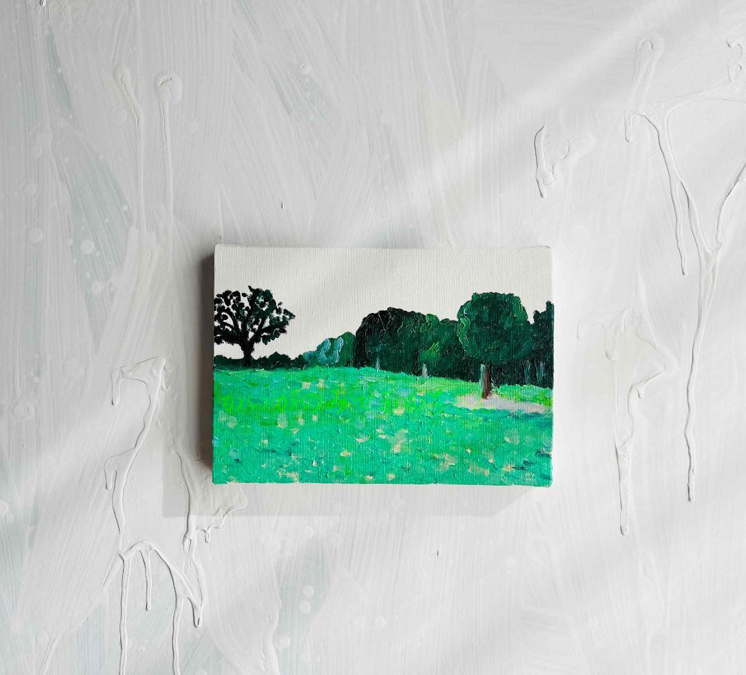 16×23㎝「思い出すのに丁度良い公園」油彩・原画・サムホールサイズ