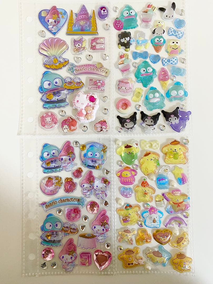 シール帳　完成品　ポムポムプリン　はぴだんぶい　マイメロディ　クロミ　サンリオ
