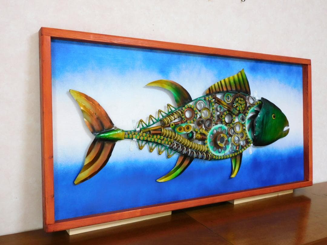 金属工芸 魚のアート作品 大