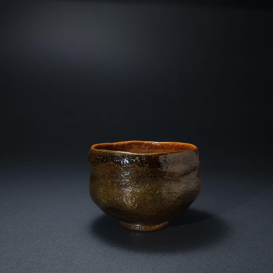 抹茶碗　大樋焼　大樋年郎　飴釉　大樋10代　共箱・共布　6R1427お10