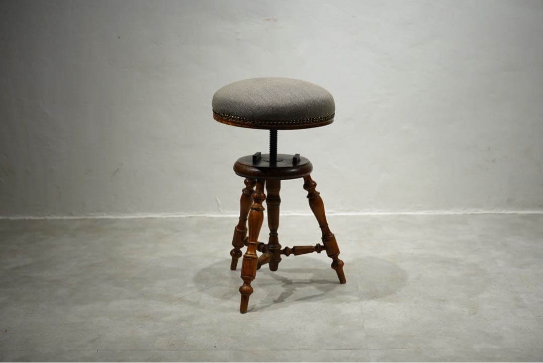 ナポレオンスツール　ピアノ椅子　フランスアンティーク　チェア