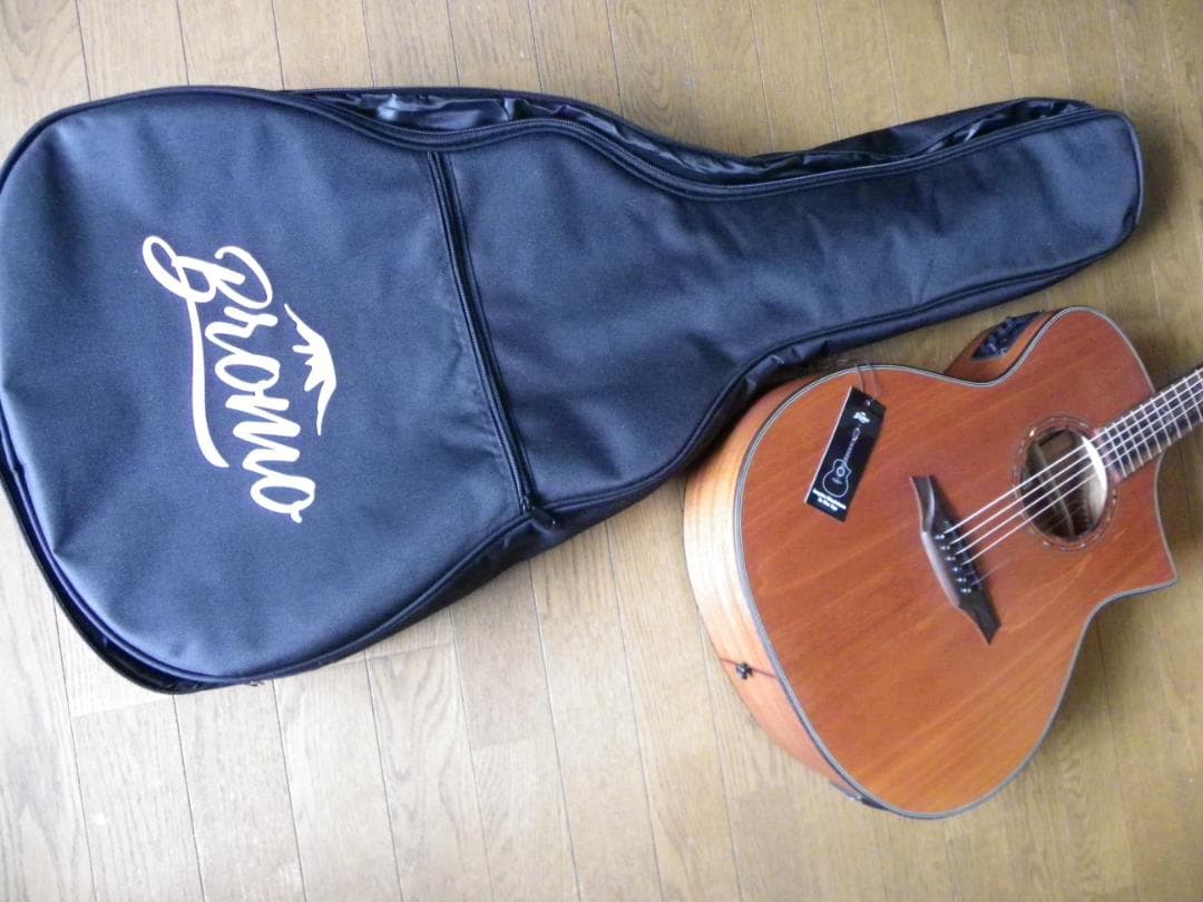 Bromo BAT 4MCE マホガニー単板トップ、エレアコ・ギター、中古美品