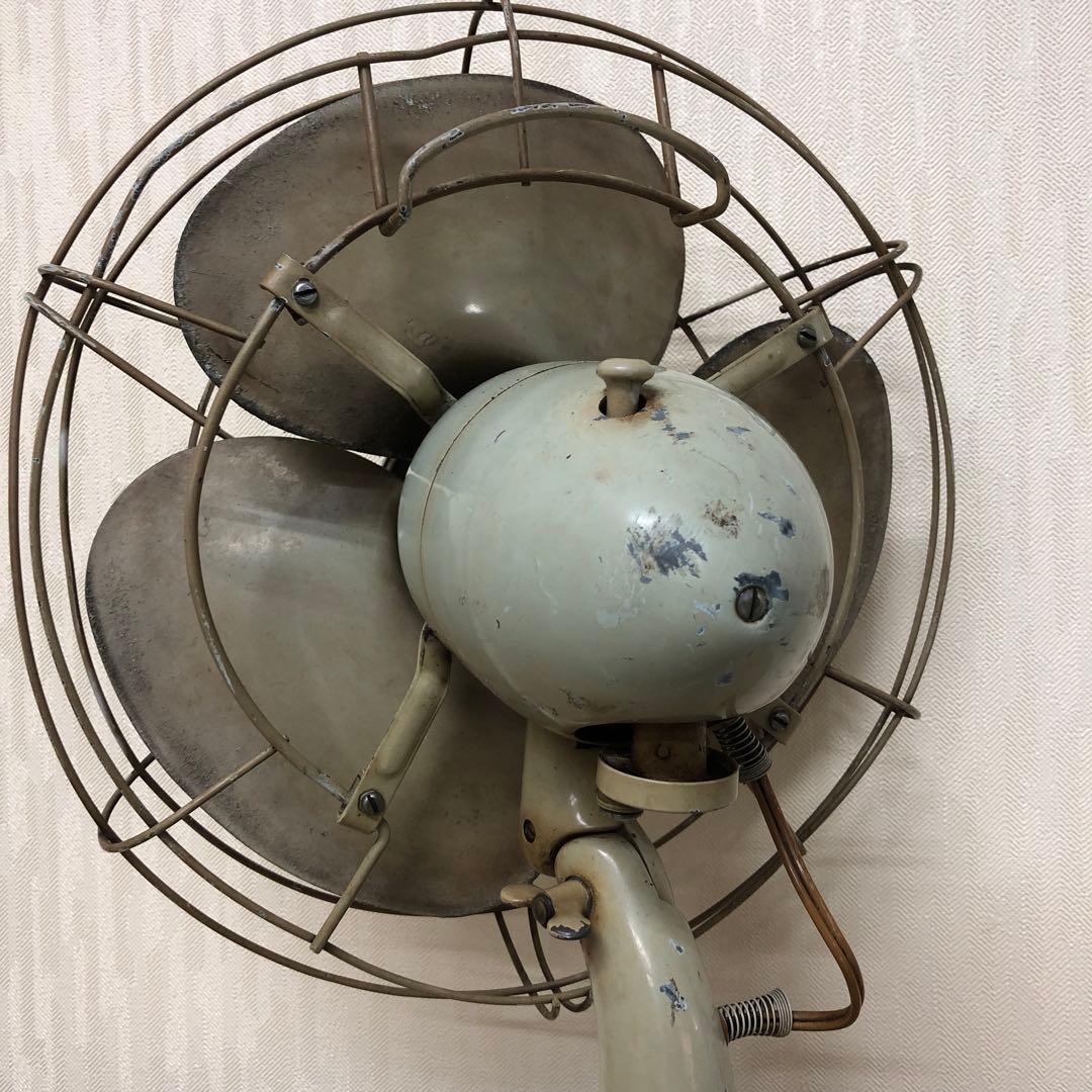 完動品 昭和レトロ 三菱 鉄羽根 3枚羽根 扇風機 羽根径30cm アンティーク