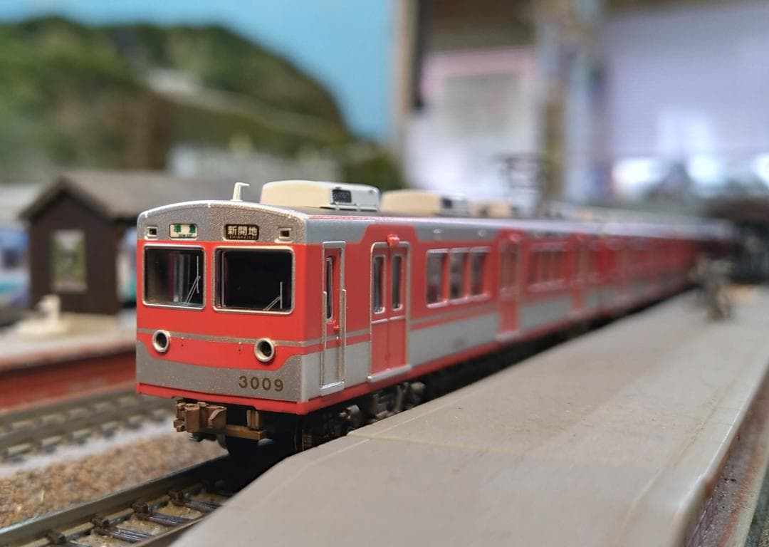 神戸電鉄3000系・中期型・新塗装・ワンマン 4両セット Nゲージ