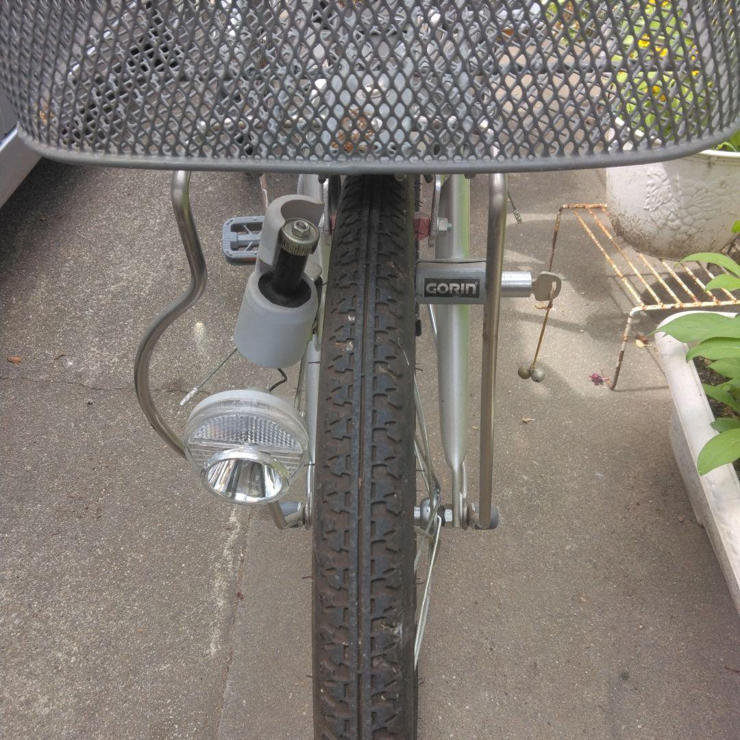 グレー メッシュデザイン 前かご後ろカゴつき三輪車