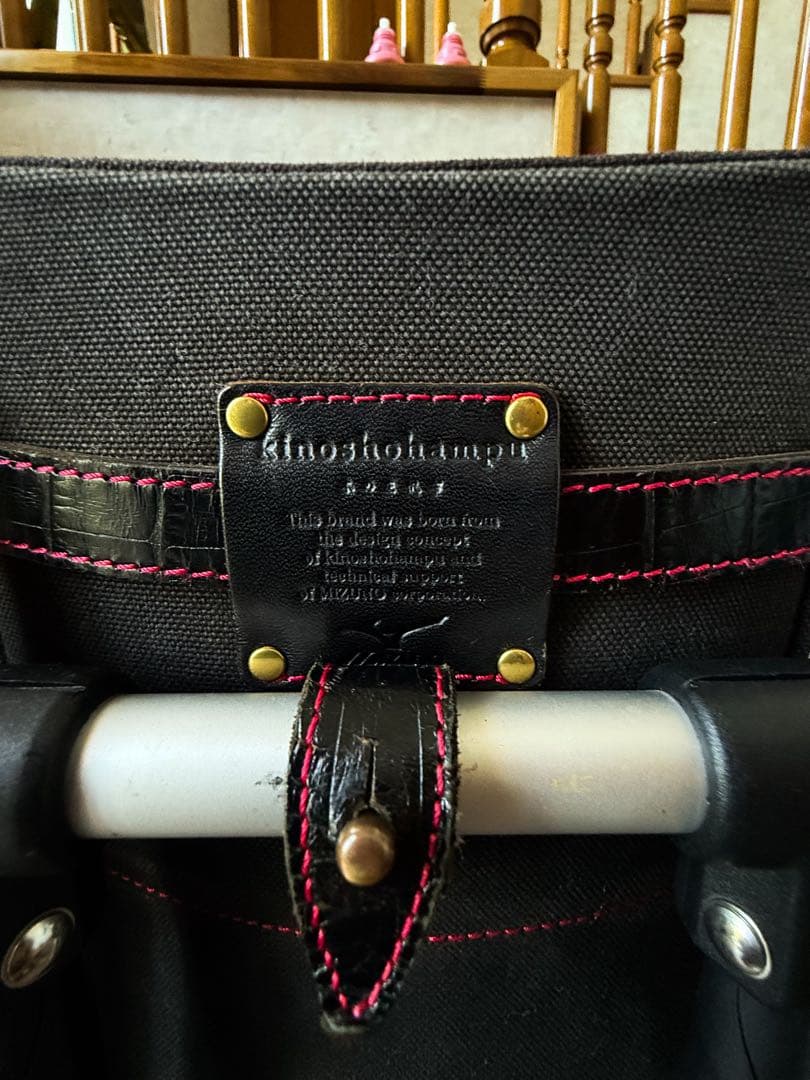 希少　木の庄帆布　ミズノ　フレームウォーカー　クロコスタンドキャディバッグ