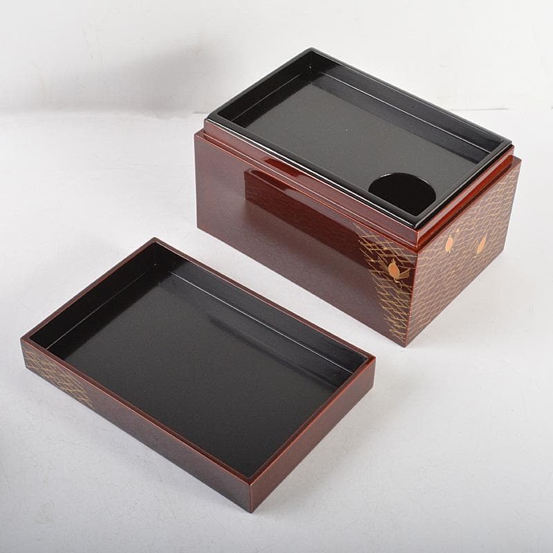 茶道具　漆塗　利休形　茶箱　茶碗　香合など　五点　一式　共箱　M　R6194