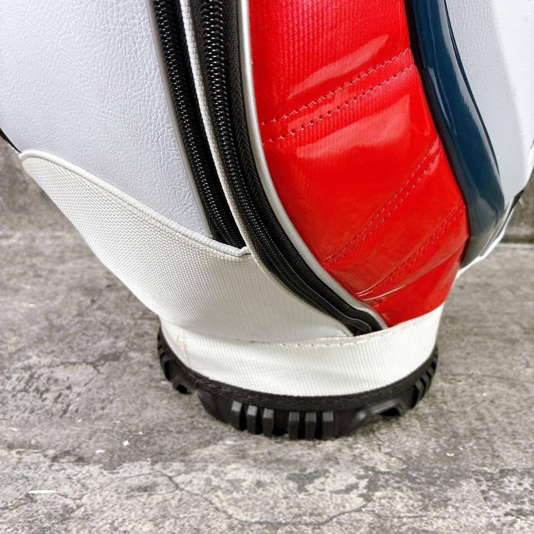 adidas ゴルフバッグ・キャディバッグ ホワイト/レッド/ネイビー 9型