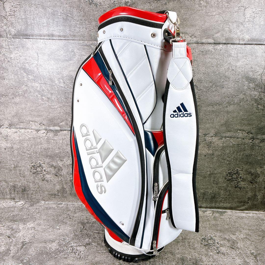 adidas ゴルフバッグ・キャディバッグ ホワイト/レッド/ネイビー 9型