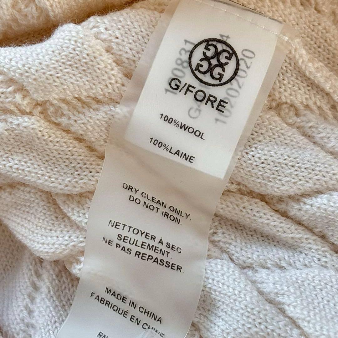 極美品✨G/FORE ジーフォア✨ハーフジップ ケーブルニット ウール100%