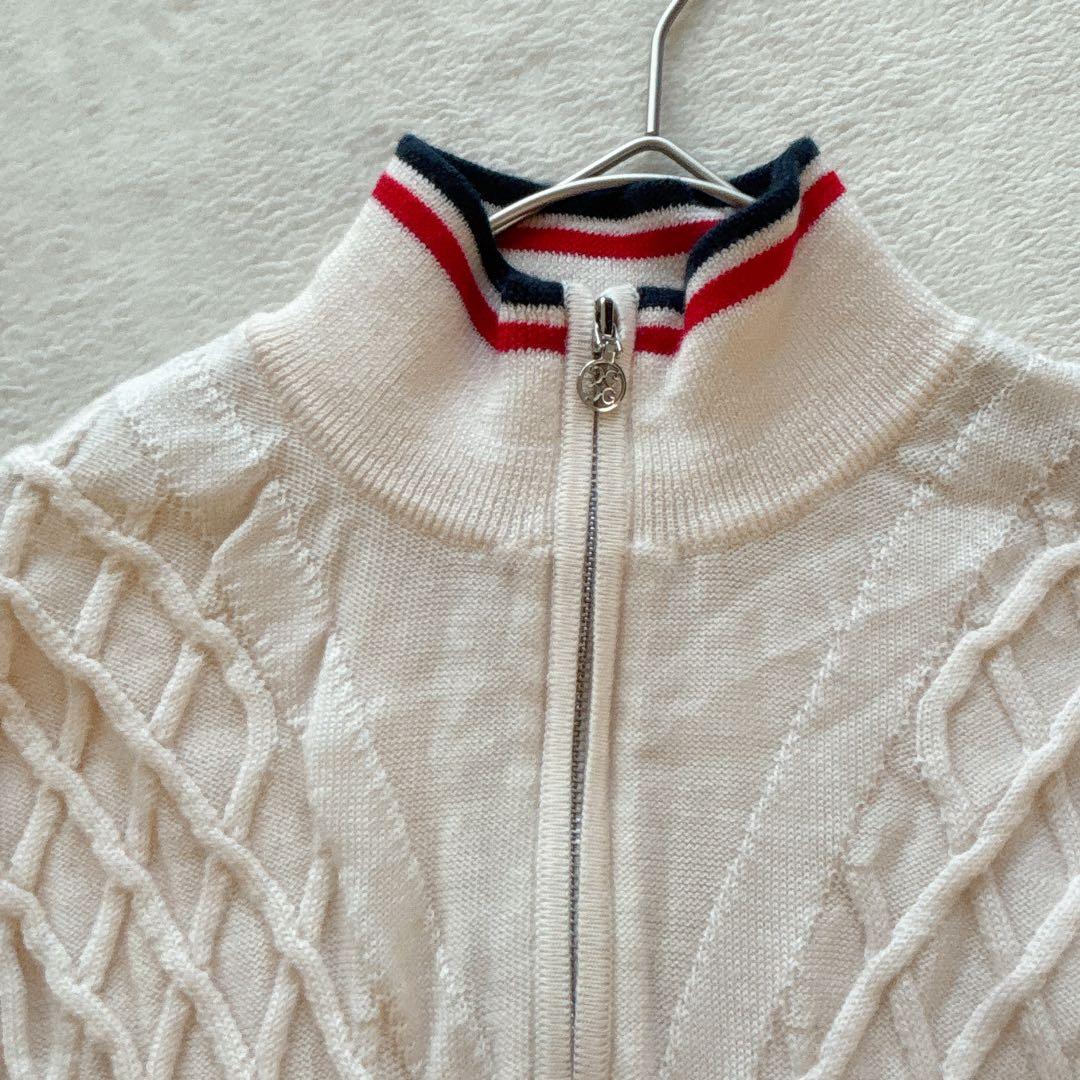 極美品✨G/FORE ジーフォア✨ハーフジップ ケーブルニット ウール100%