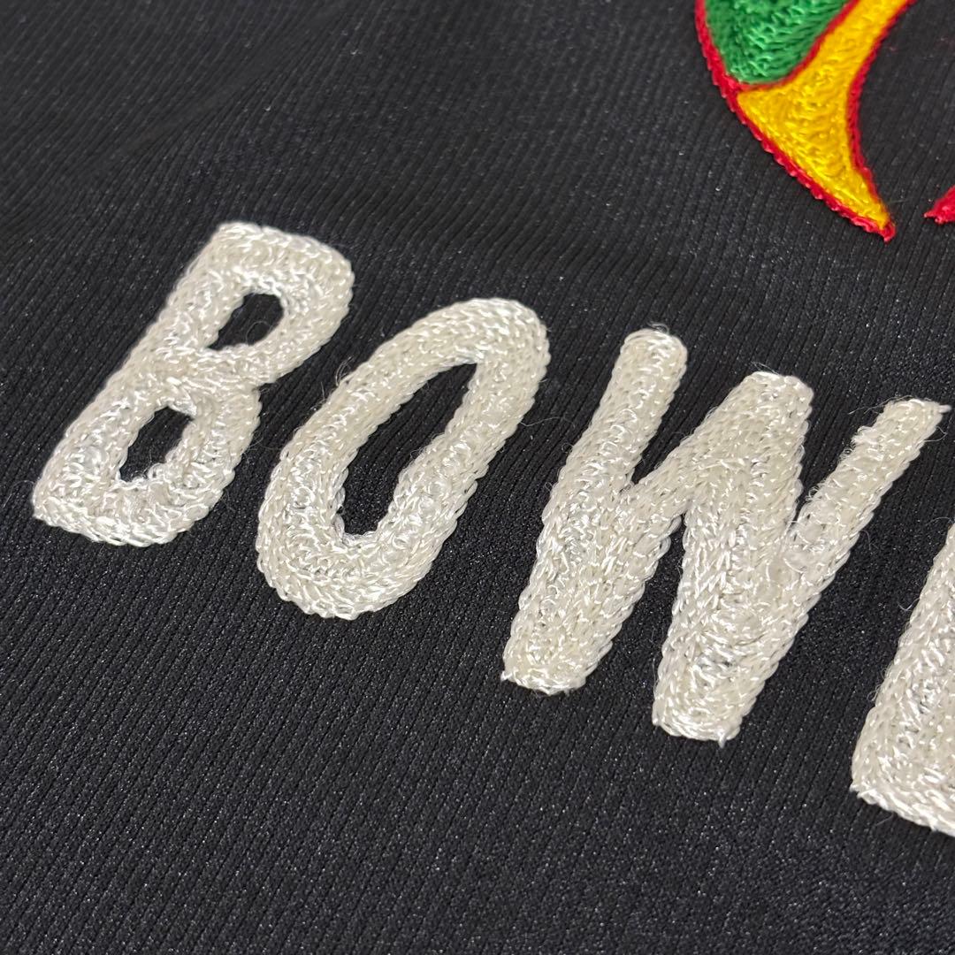 Vintage 70s【ブラックベース】チェーン刺繍 デカ襟 ボーリングシャツ