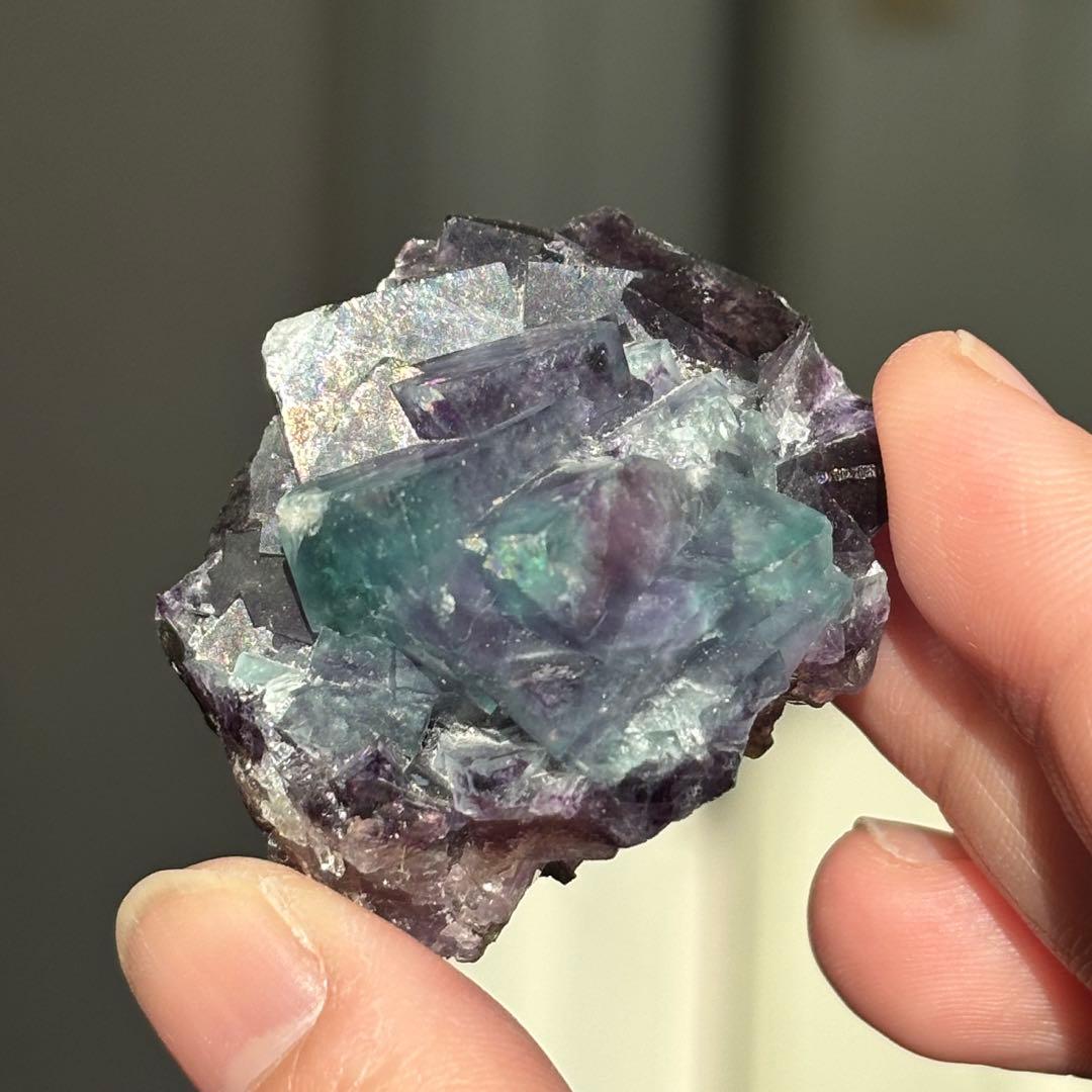 イリノイ産　ケイヴ・イン・ロック　バイカラー　フローライト　鉱物標本　原石