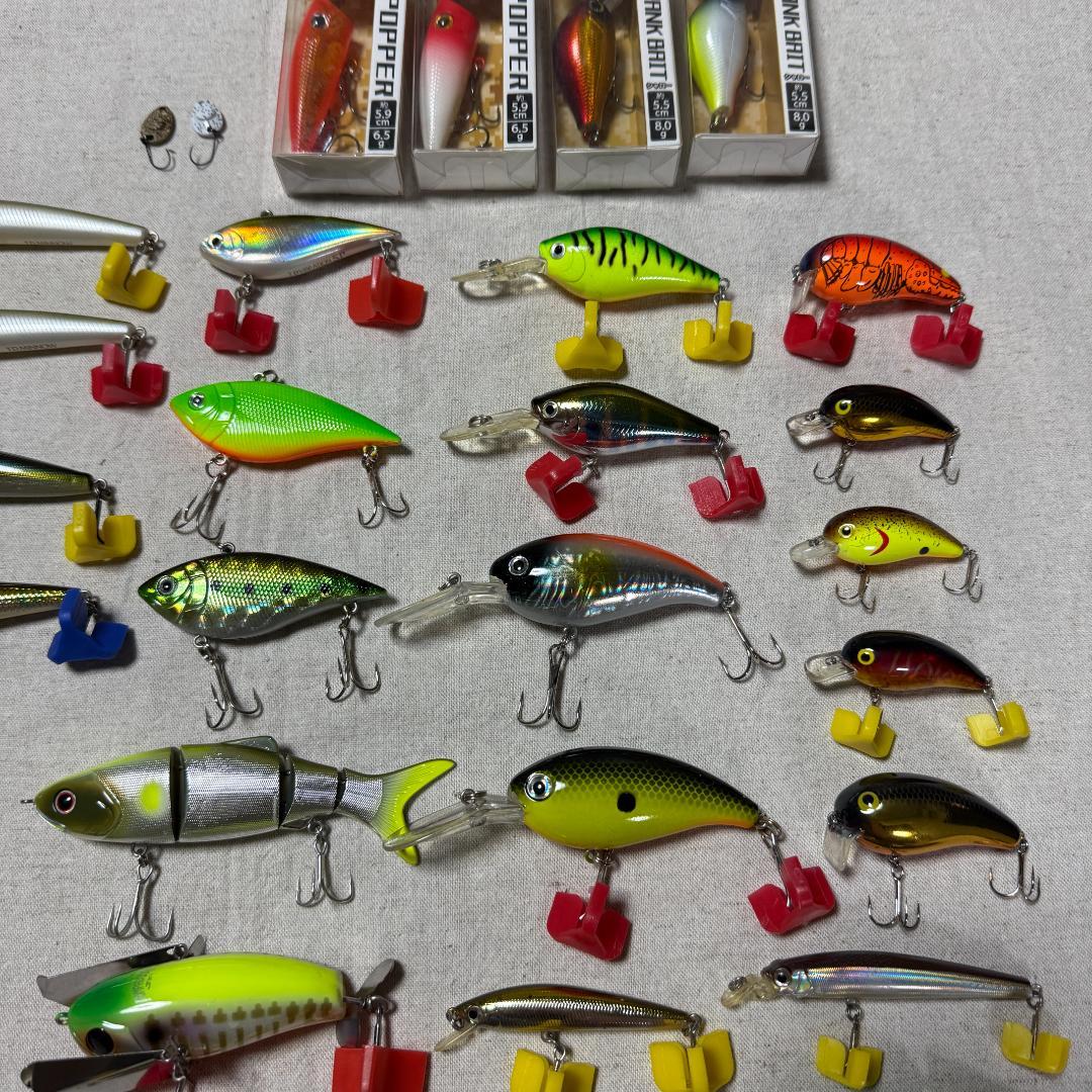 ブラックバス 引退セット ワーム ルアー シンカー フック等 BOX付き