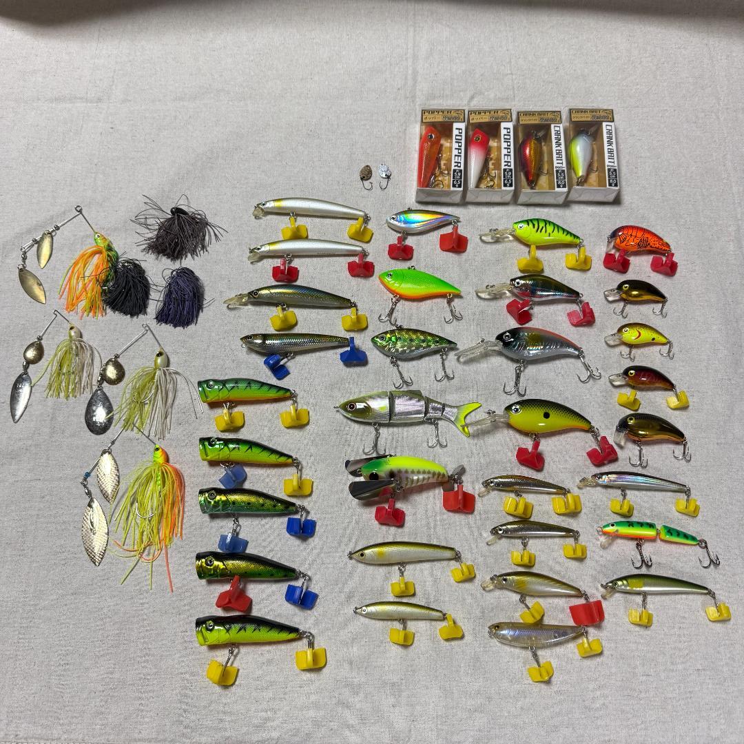 ブラックバス 引退セット ワーム ルアー シンカー フック等 BOX付き