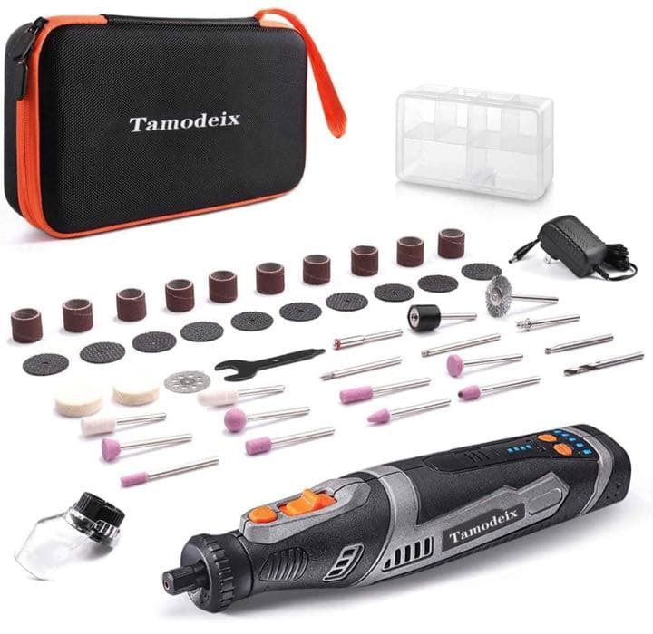 ミニルーター リューター 充電式 8V 5段変速43pcs 30000RPM