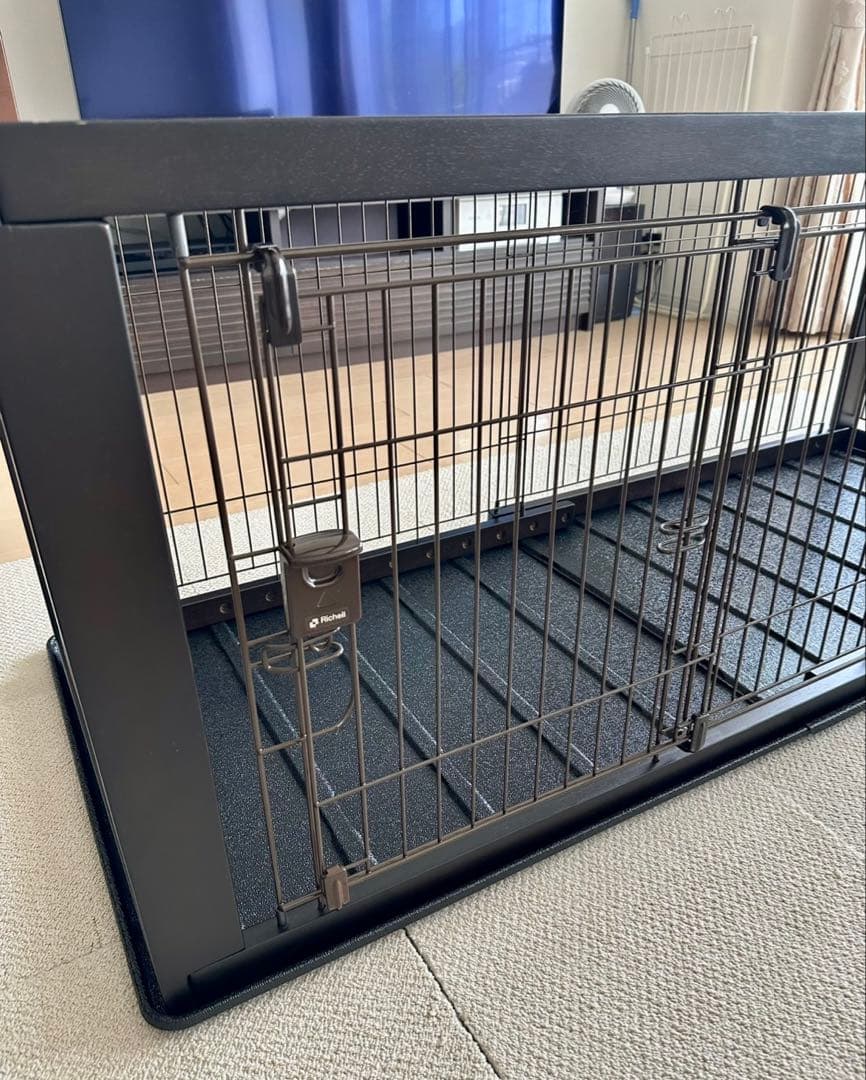 リッチェル木製スライドペットサークル　レギュラー　ダークブラウン