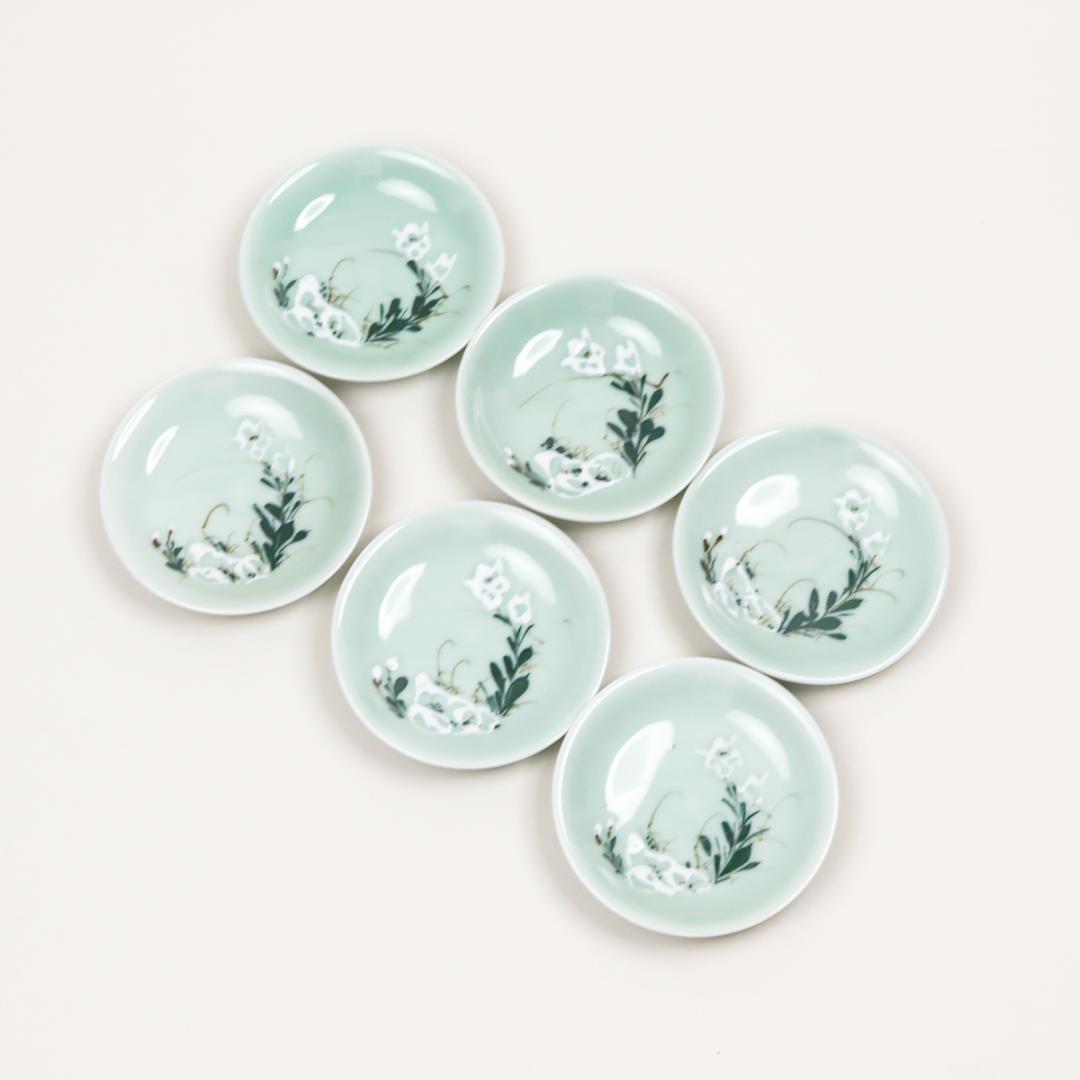 水魚園製 青磁 小皿揃い 6枚