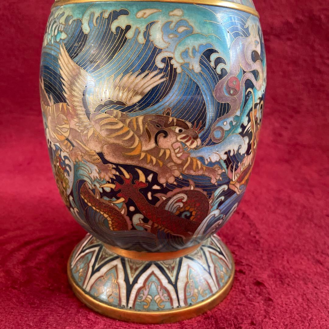 双龍、飛虎➖法蜋彩絵花瓶
