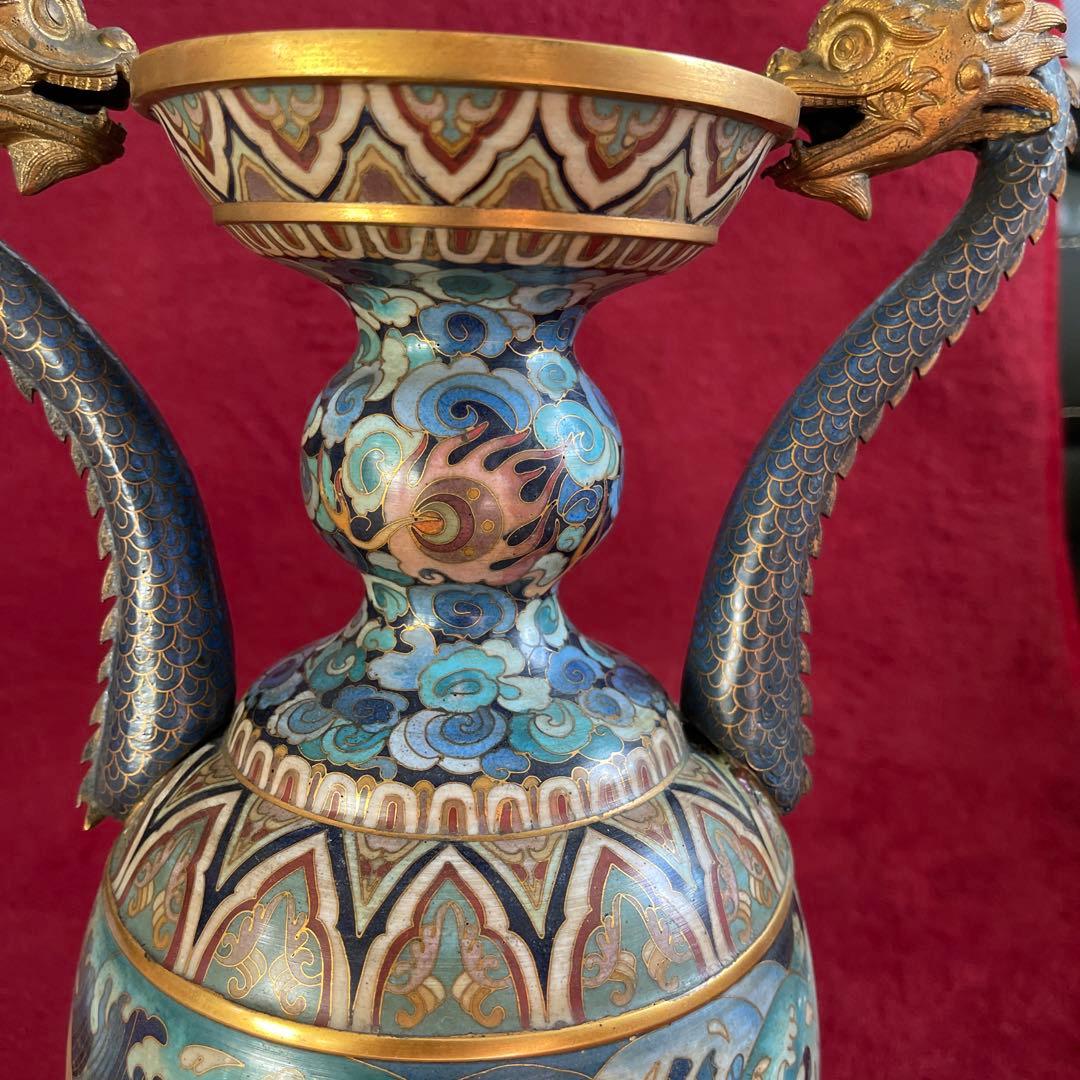 双龍、飛虎➖法蜋彩絵花瓶