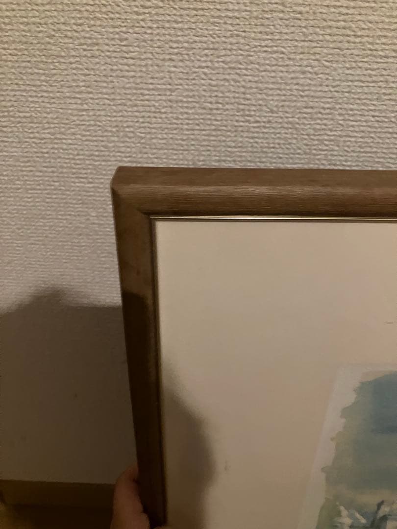 風景 水彩画 木製フレーム　•作家：内田新哉 •作品名：afternoon te