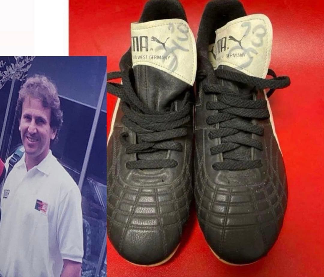 サッカー　ジーコ　スパイク　支給品　サイン入り　鹿島アントラーズ