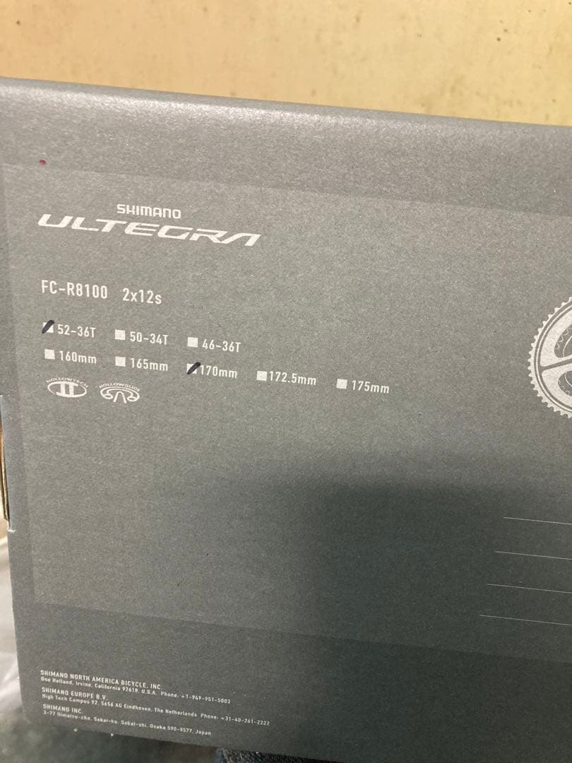 SHIMANO FC-R8100 クランクセット 52-36T 172.5mm