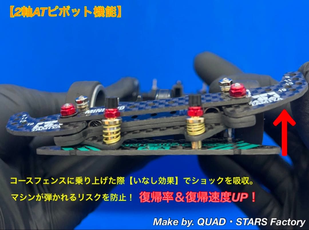 【ミニ四駆・MS用】2軸ATピボットバンパー　J-CUP2022／カーボン