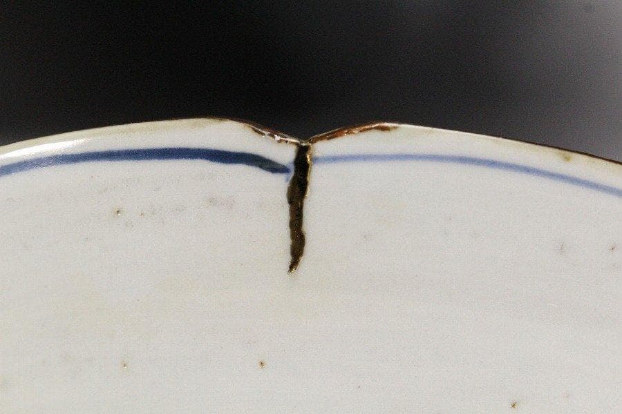 中国美術 唐物 名品 古染付 祥瑞 菓子器 高盤 φ26.5cm 明 旧家蔵出