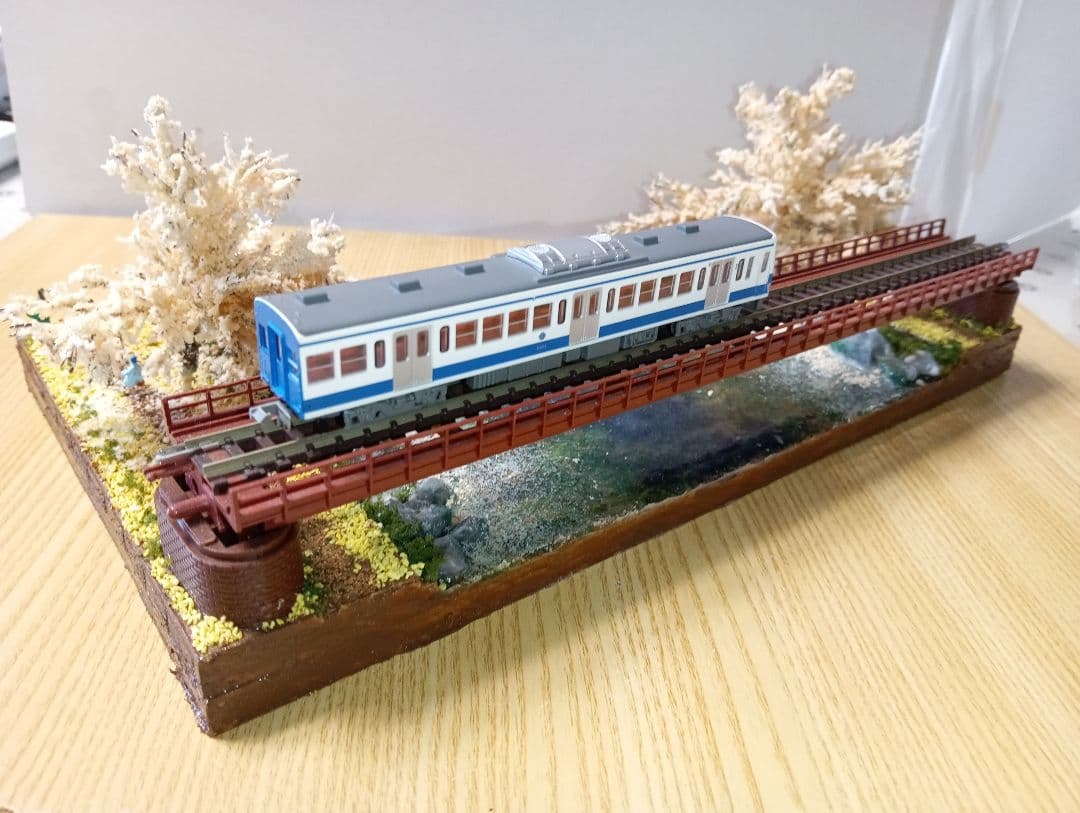 Nゲージ 鉄道模型 桜の風景ジオラマ（その4)