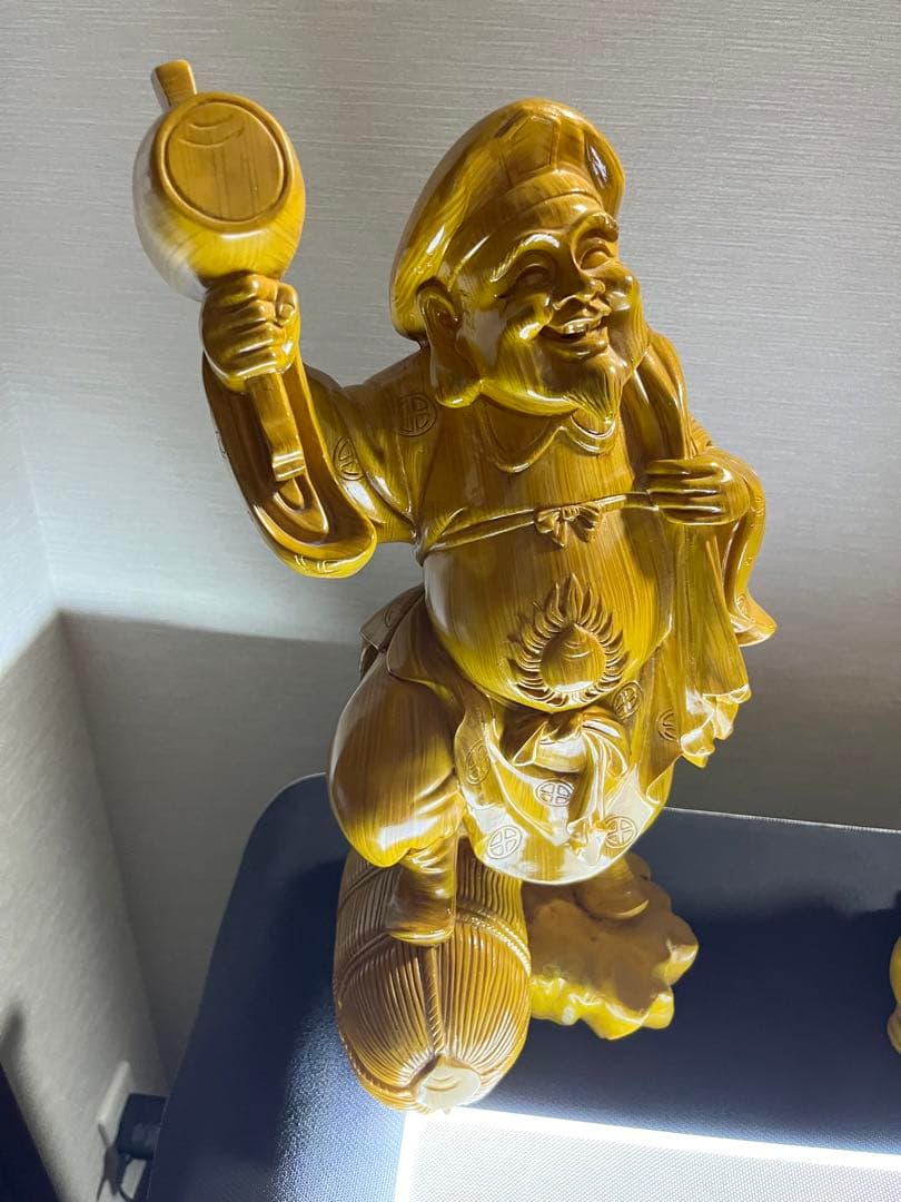 大黒天　恵比寿 二柱 二天像 仏像　置物 七福 神風水開運金運招財骨董