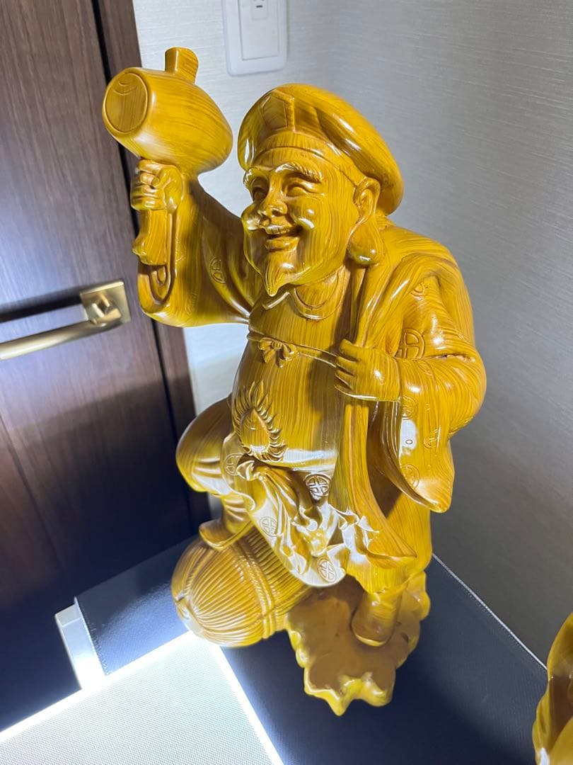 大黒天　恵比寿 二柱 二天像 仏像　置物 七福 神風水開運金運招財骨董