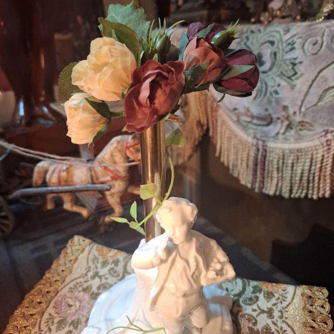 No.独館　(ドイツ)　マイセン白磁　貴族　一輪挿し　花器　花入れ　アンティーク