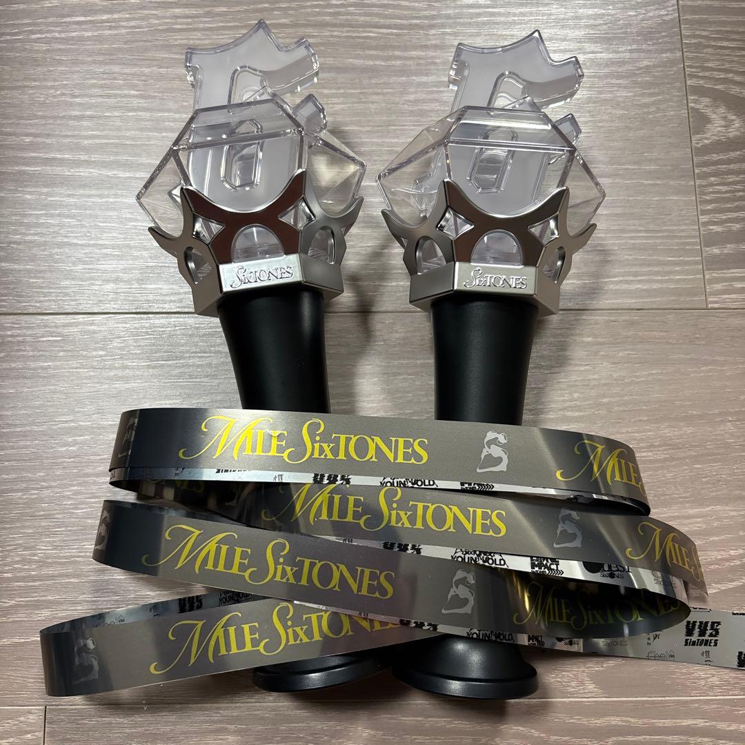 SixTONES MILESixTONES ペンライト ２本➕銀テのおまけ付き